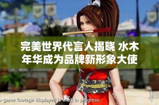 完美世界代言人揭晓 水木年华成为品牌新形象大使